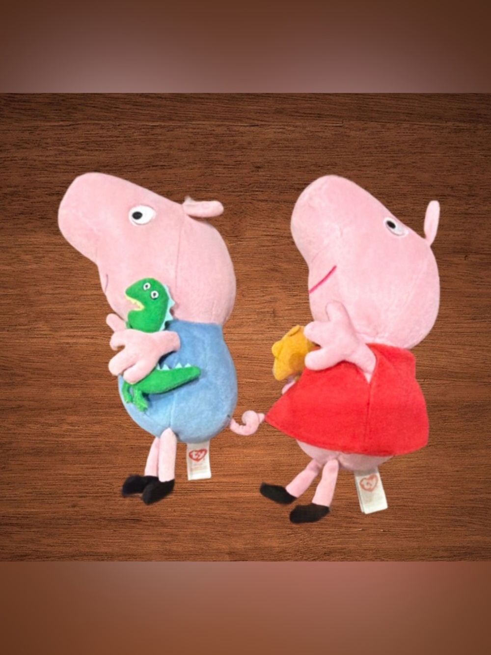 TY BABIES PEPPA PIG AND GEORGE PIG STUFFED ANIMAL 7”